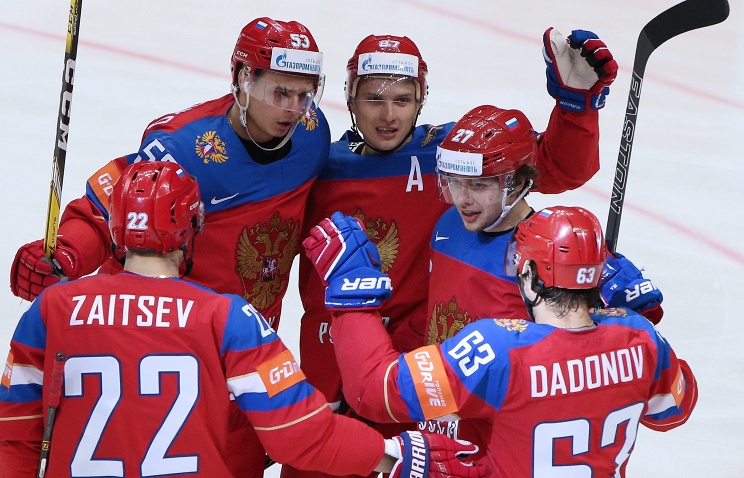 Россия разгромила Данию в Чемпионате мира по хоккею со счетом 10:1 Россия разгромила Данию в Чемпионате мира по хоккею со счетом 10:1