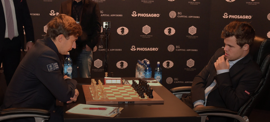 В седьмой раз шахматисты Карякин и Карлсен сыграли вничью