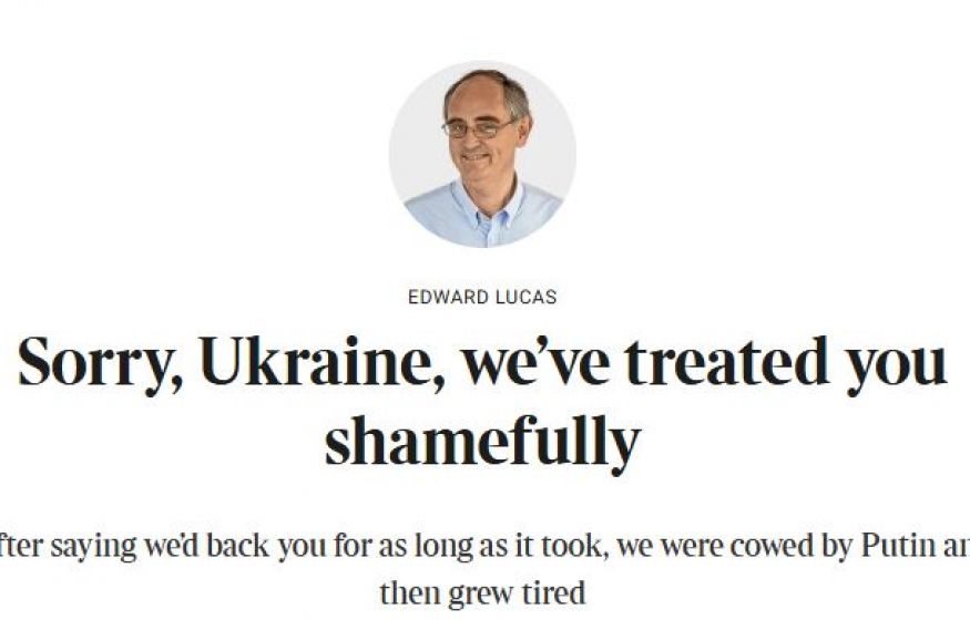 Откровения Запада: «Прости, Украина, мы предали тебя» — кается британский русофоб Откровения Запада: «Прости, Украина, мы предали тебя» — кается британский русофоб