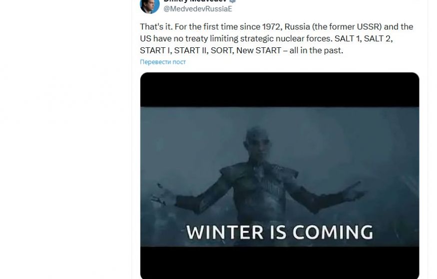 «Всё! Ядерный арсенал уже не ограничен»: Медведев предупредил Запад о ядерной зиме. Трамп прячет подлодки
