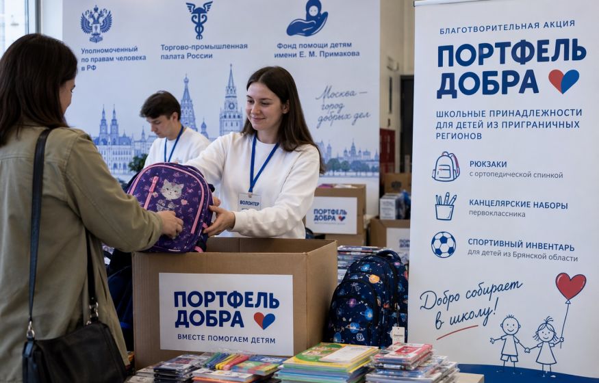 В Москве проходит благотворительная акция по сбору школьных принадлежностей для детей из приграничных регионов