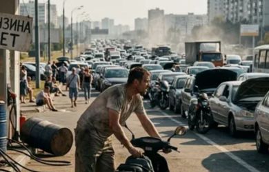 А вы что думали? Москвичи встают в пять утра ради бензина, а очереди на АЗС доходят до драк...
