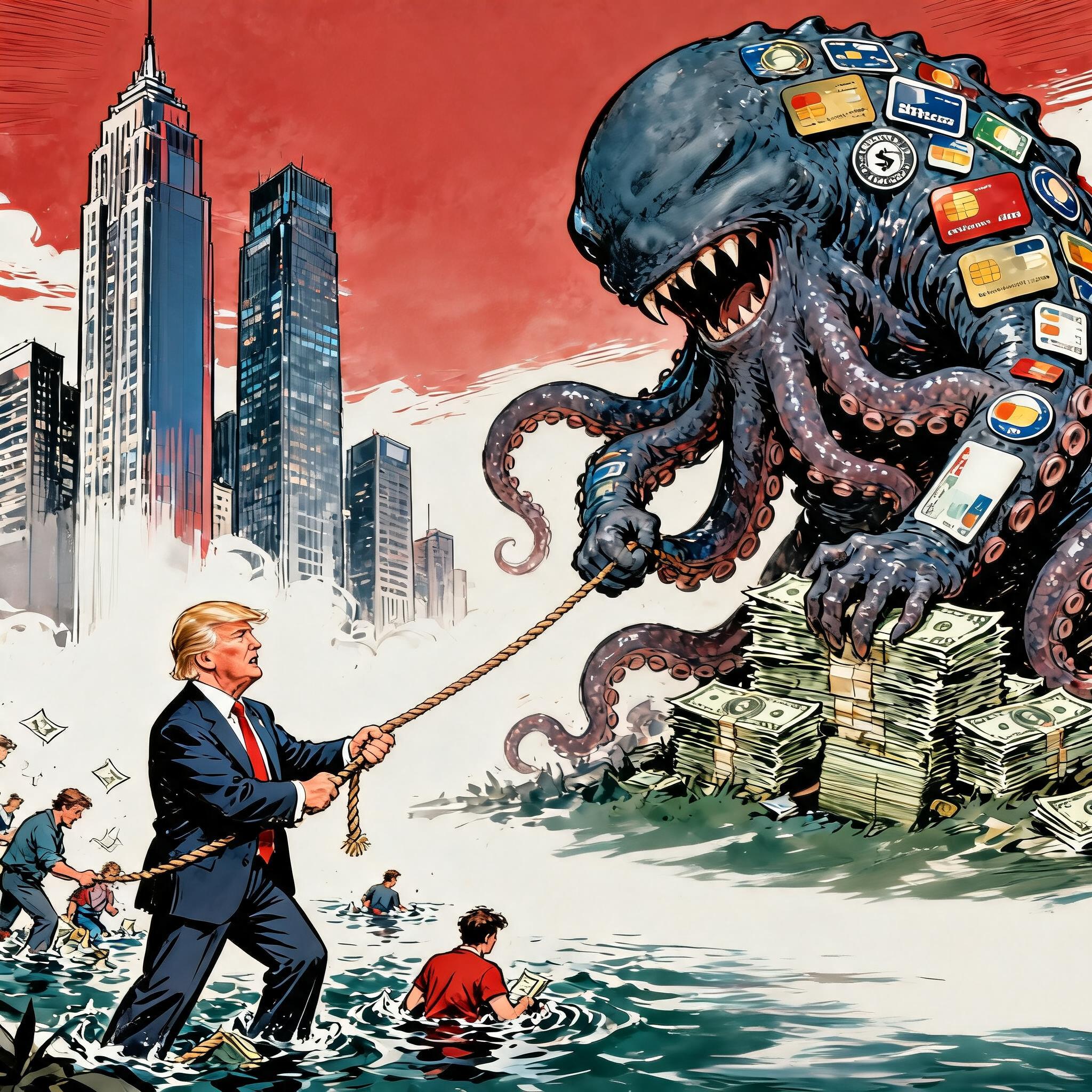 Трамп сцепился с финансовым левиафаном 6: монополизм и высокие процентные ставки по кредиткам 